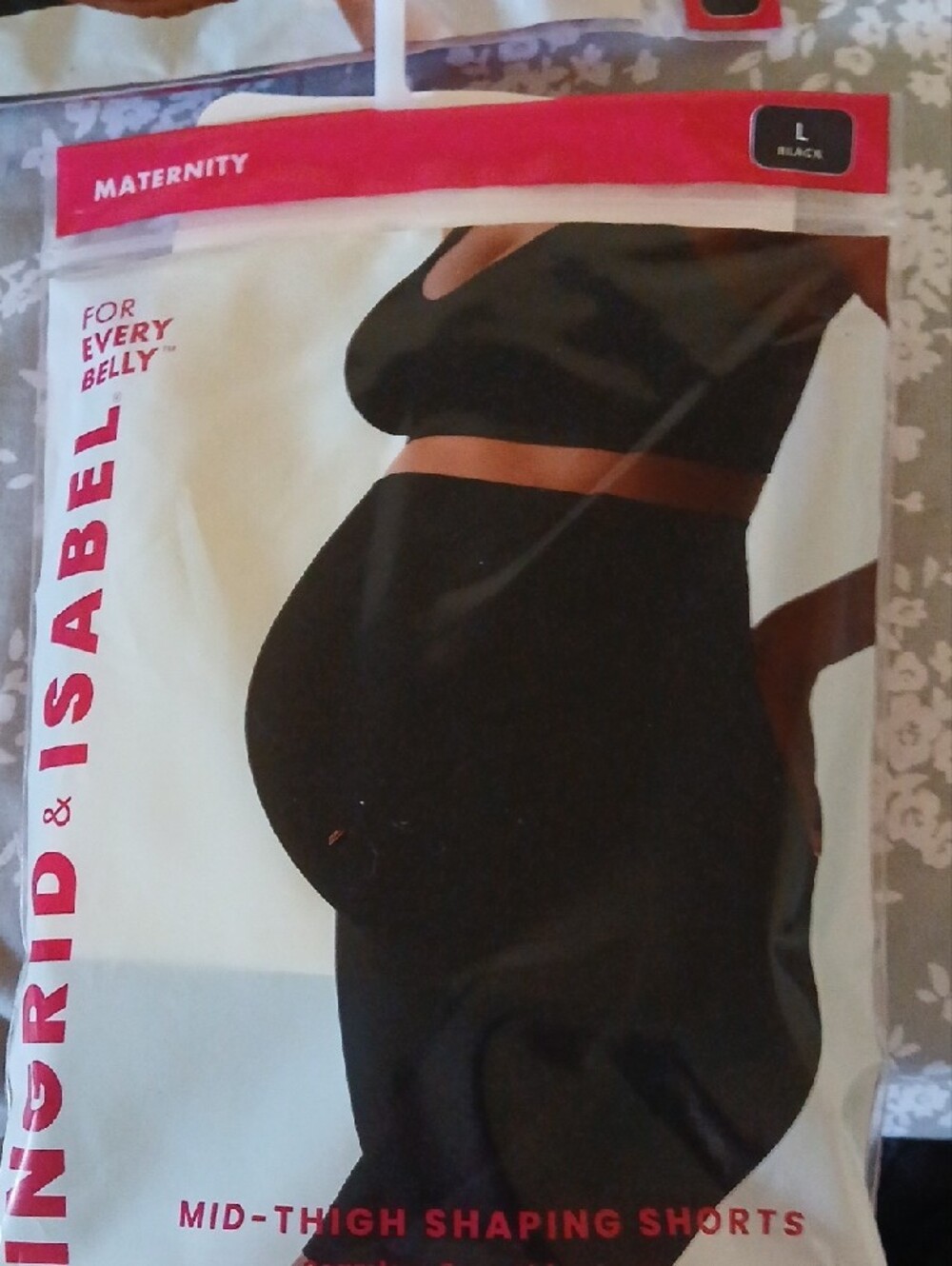 Mid-Thigh Shaping Maternity Shorts - Black
